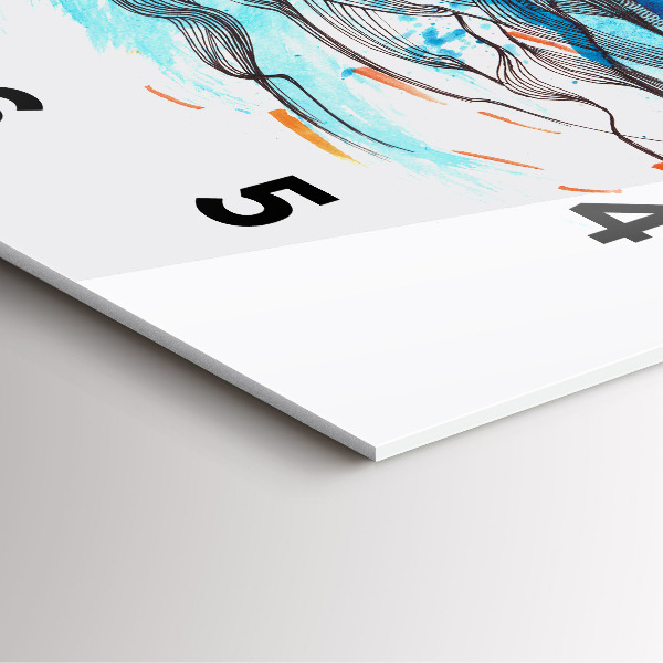 Square glass wall clock Illustration of a handset