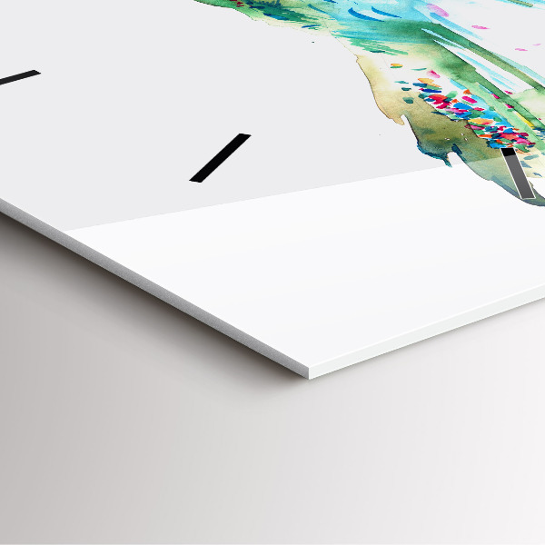 Square glass wall clock Abstraction of bird and spring