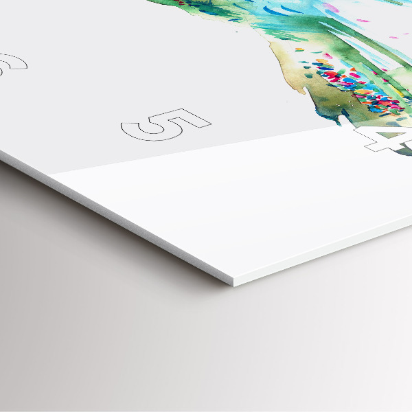 Square glass wall clock Abstraction of bird and spring