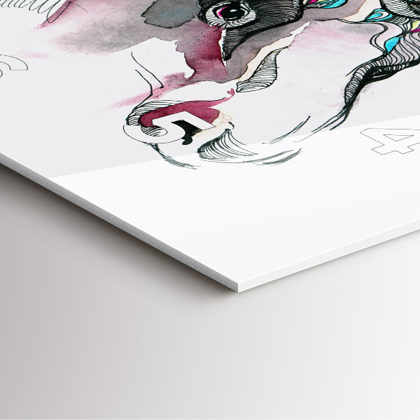 Square glass wall clock Moose abstract