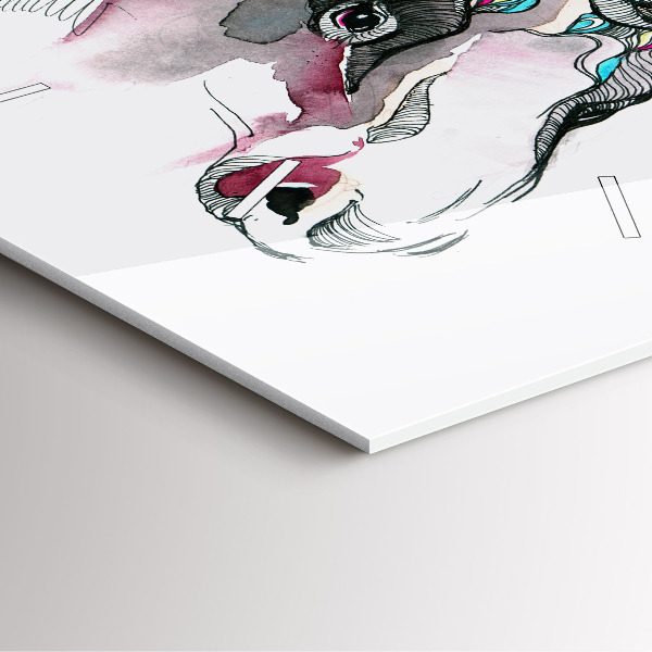 Square glass wall clock Moose abstract