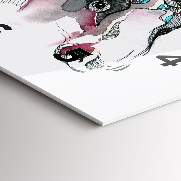 Square glass wall clock Moose abstract