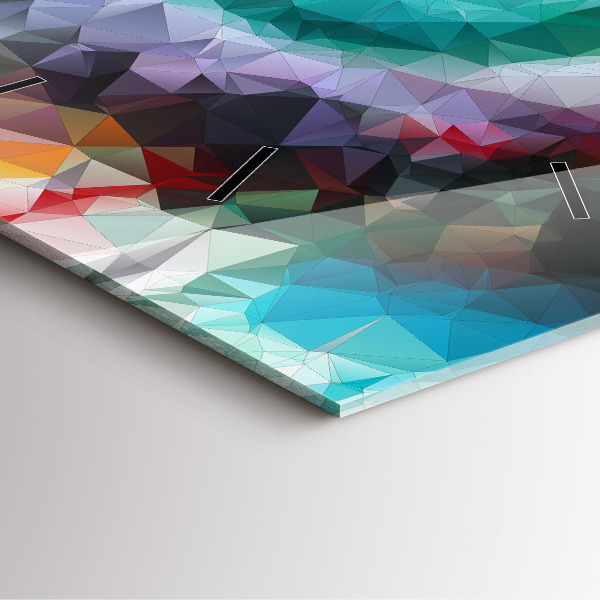 Square glass wall clock Colorful human eye