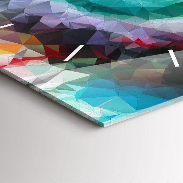 Square glass wall clock Colorful human eye