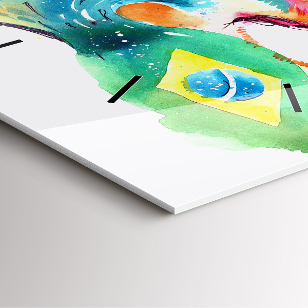 Square glass wall clock Culture - Brazilian flag
