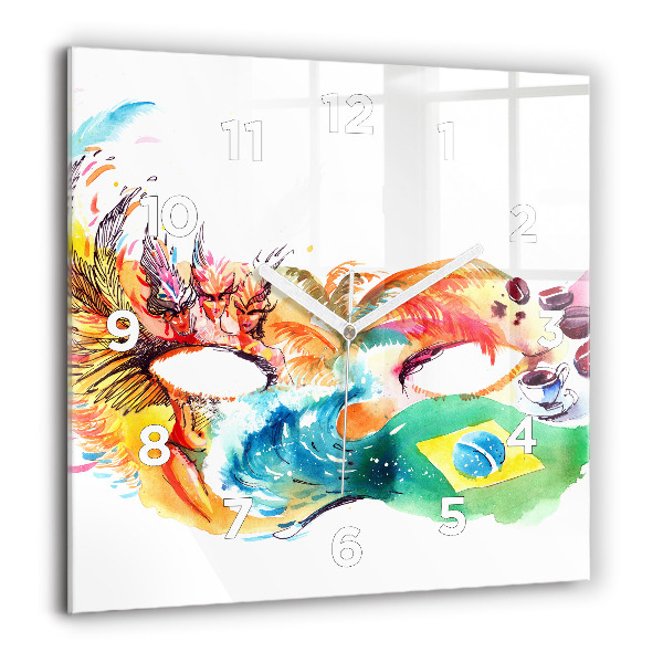 Square glass wall clock Culture - Brazilian flag