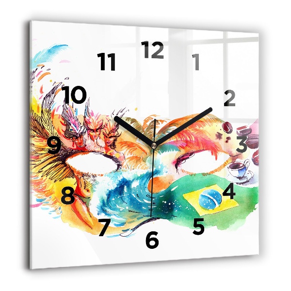 Square glass wall clock Culture - Brazilian flag