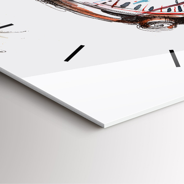 Square glass wall clock Swiss watch