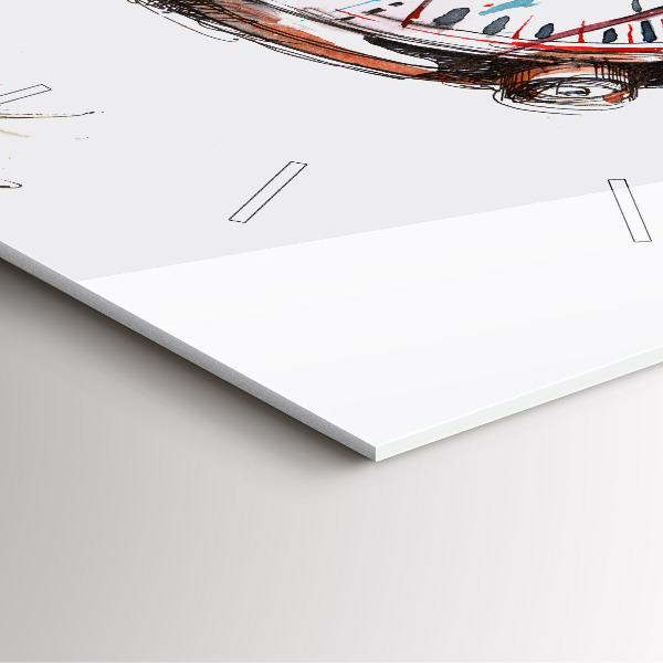 Square glass wall clock Swiss watch