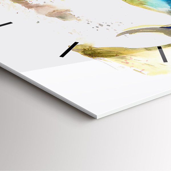 Square glass wall clock Painted Mountains and Horse