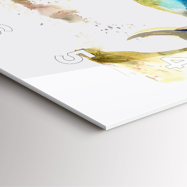 Square glass wall clock Painted Mountains and Horse