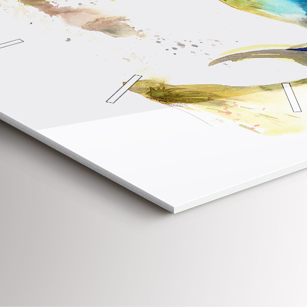 Square glass wall clock Painted Mountains and Horse