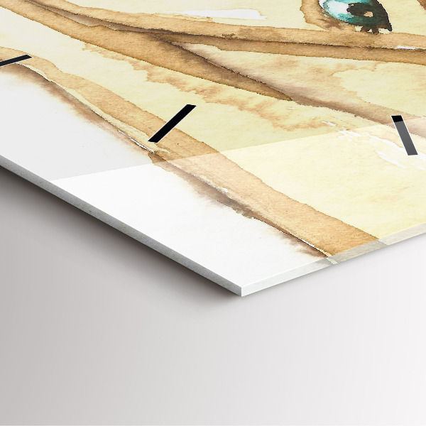 Square glass wall clock Portrait of a woman