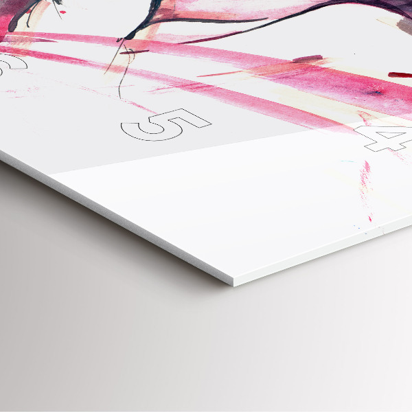 Square glass wall clock Lovers abstraction