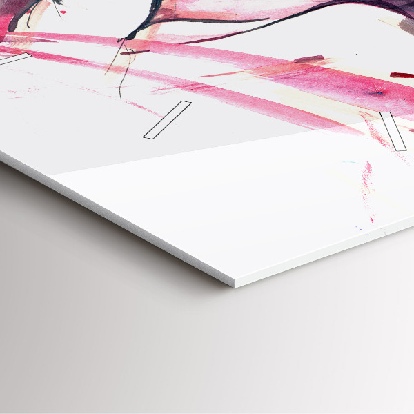 Square glass wall clock Lovers abstraction