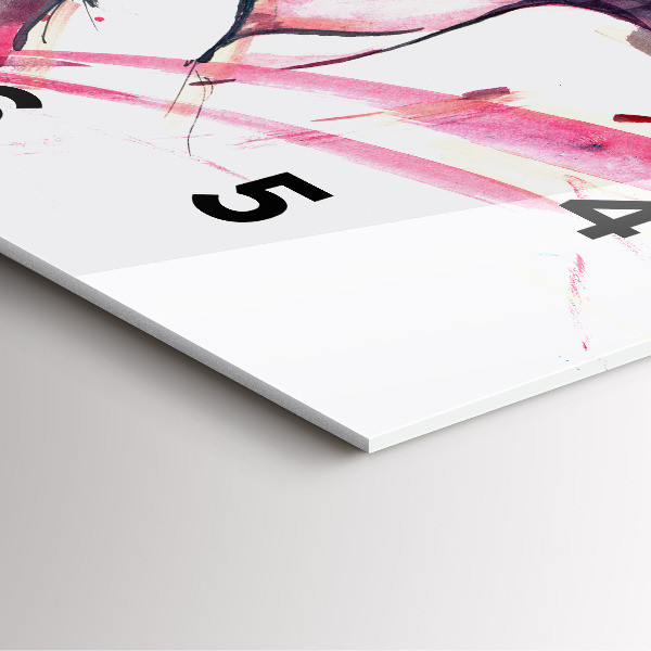 Square glass wall clock Lovers abstraction