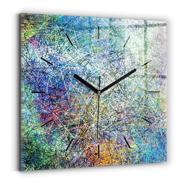 Square glass wall clock Abstraction - Emotions