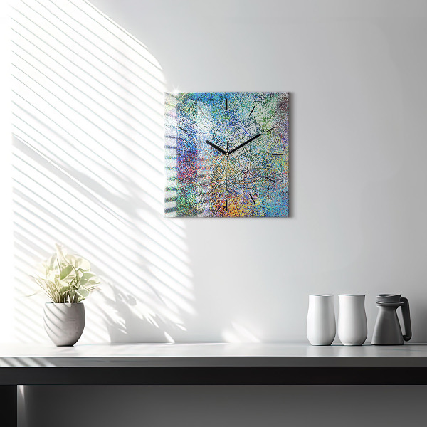 Square glass wall clock Abstraction - Emotions