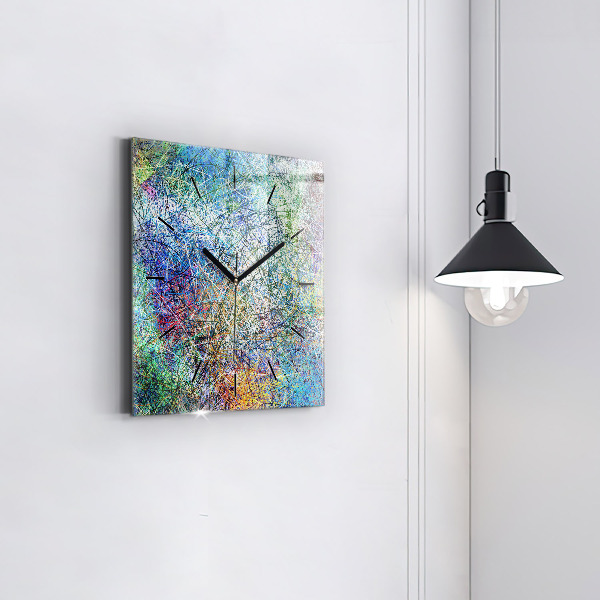 Square glass wall clock Abstraction - Emotions