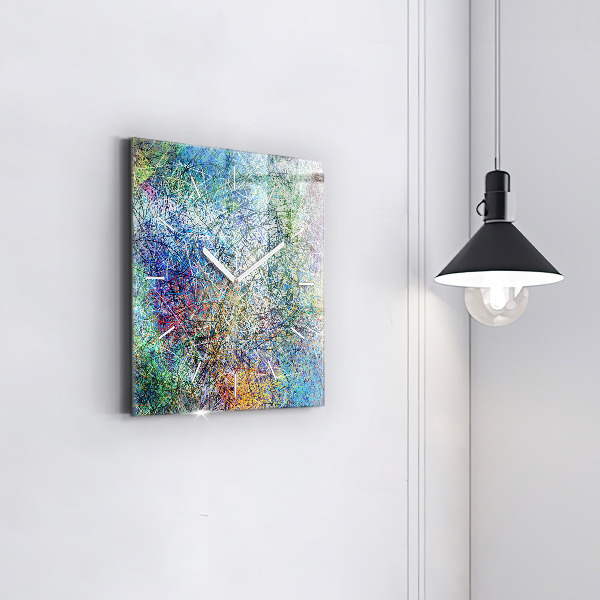 Square glass wall clock Abstraction - Emotions