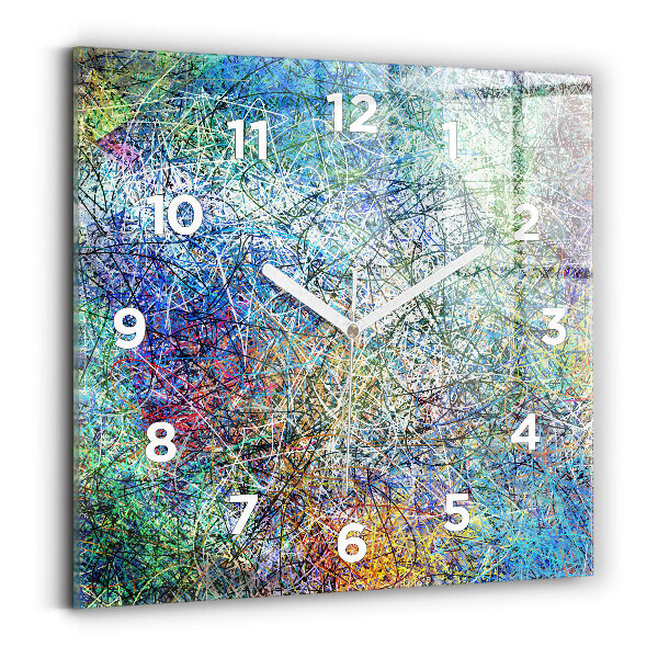 Square glass wall clock Abstraction - Emotions