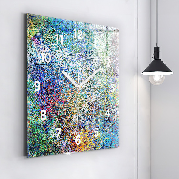 Square glass wall clock Abstraction - Emotions