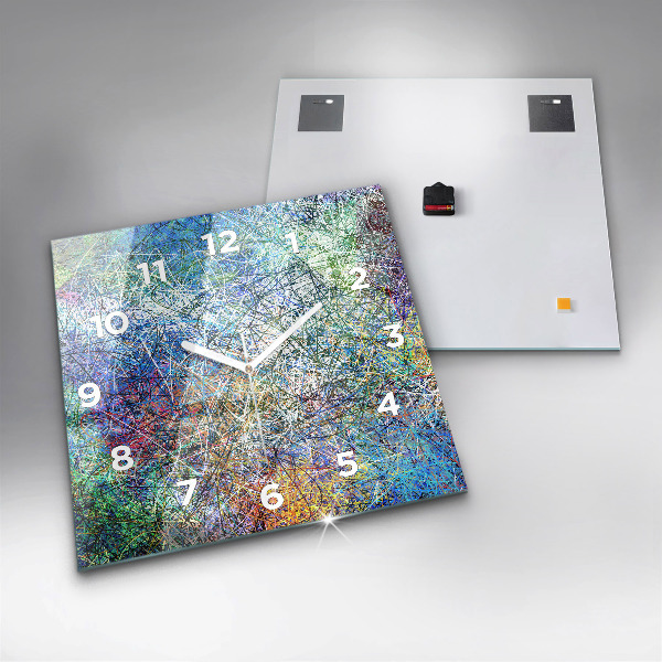 Square glass wall clock Abstraction - Emotions