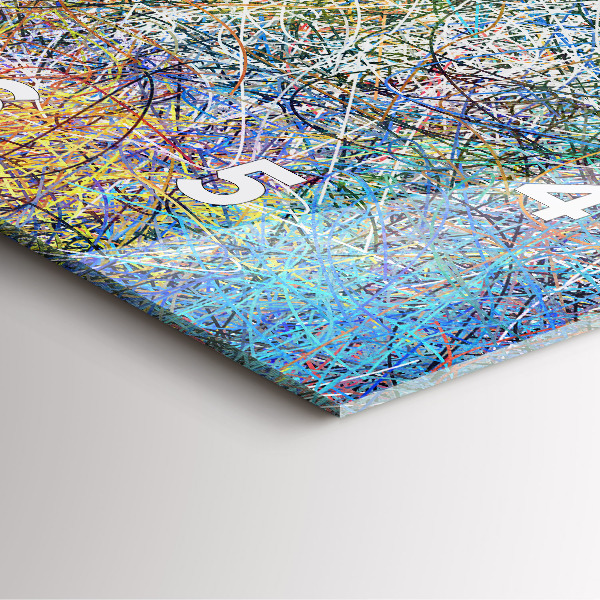 Square glass wall clock Abstraction - Emotions