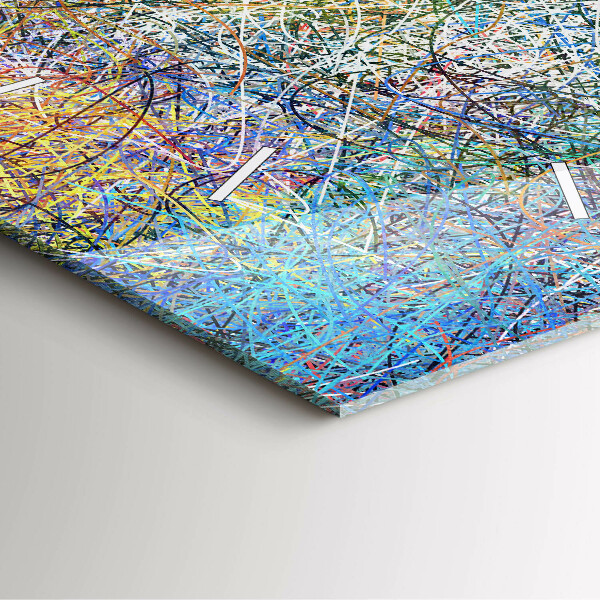 Square glass wall clock Abstraction - Emotions