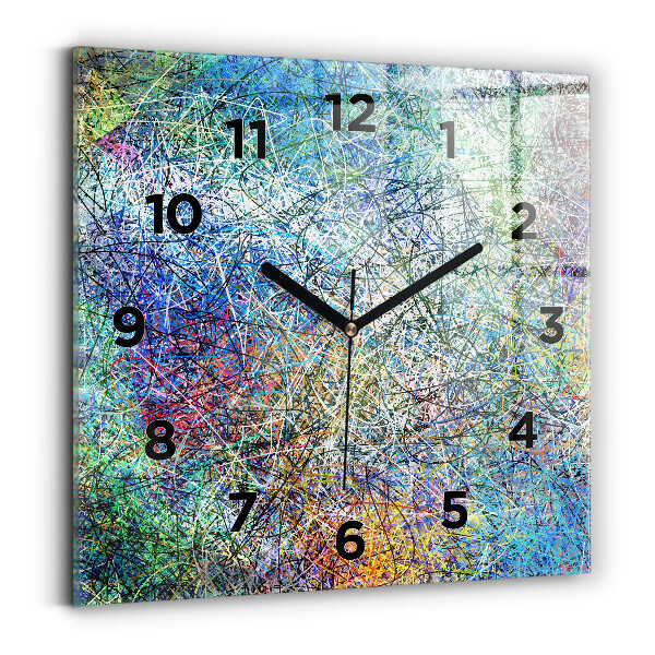 Square glass wall clock Abstraction - Emotions