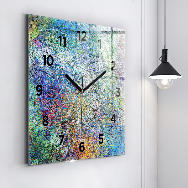 Square glass wall clock Abstraction - Emotions