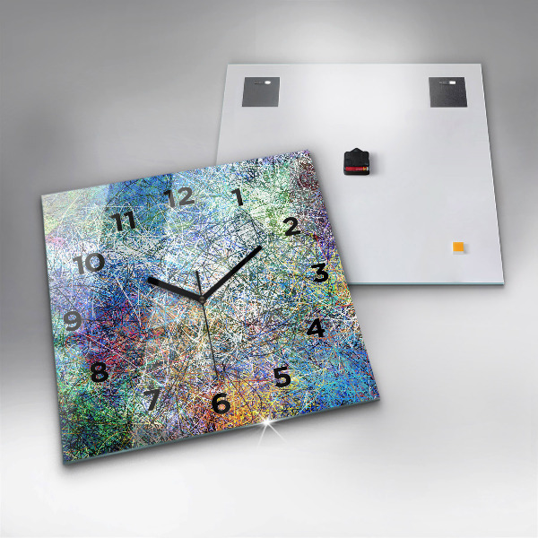 Square glass wall clock Abstraction - Emotions