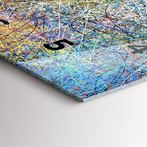 Square glass wall clock Abstraction - Emotions