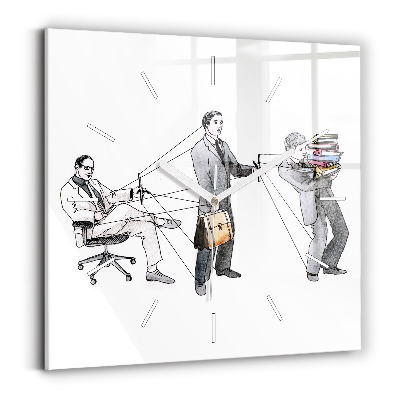 Square glass wall clock Puppet People