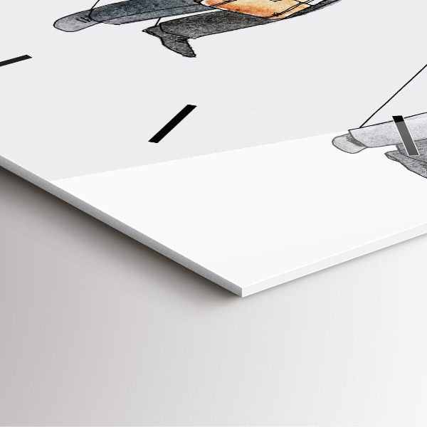 Square glass wall clock Puppet People