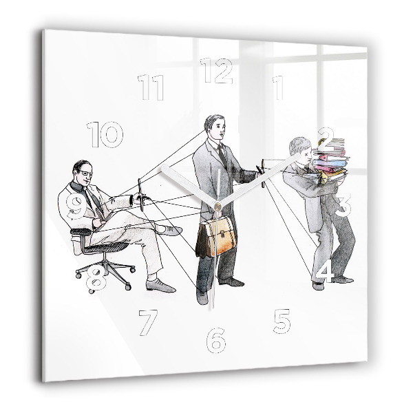 Square glass wall clock Puppet People