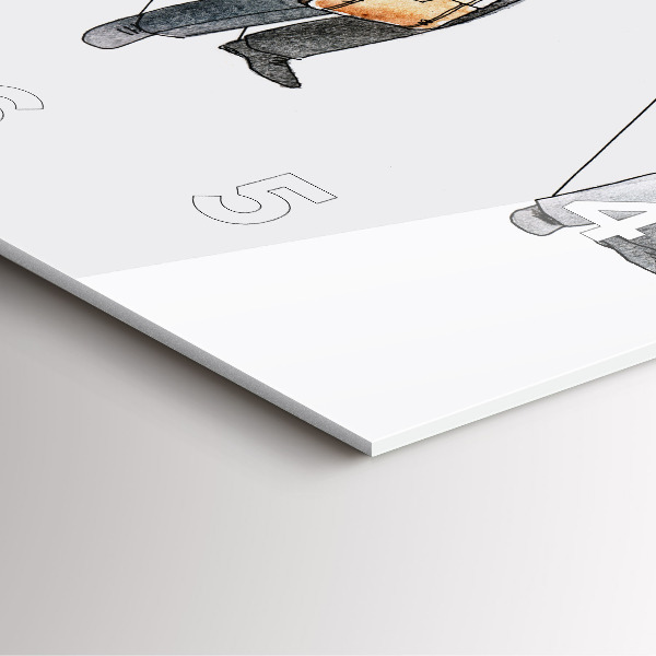 Square glass wall clock Puppet People