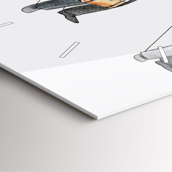 Square glass wall clock Puppet People