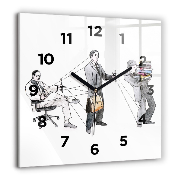 Square glass wall clock Puppet People