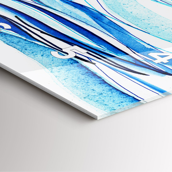 Square glass wall clock Surfboard