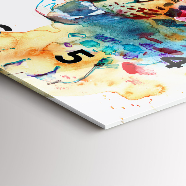 Square glass wall clock Abstract wild cat
