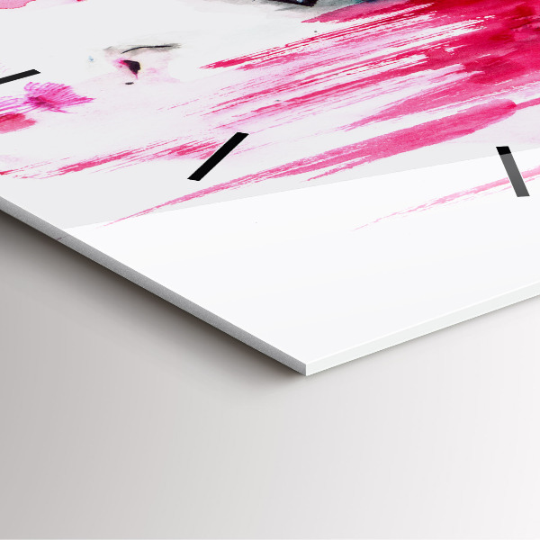 Square glass wall clock Many faces of abstraction