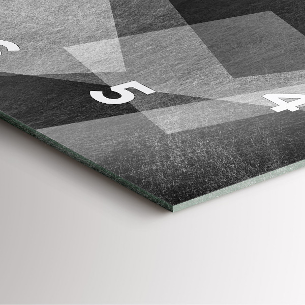 Square glass wall clock Geometric abstraction