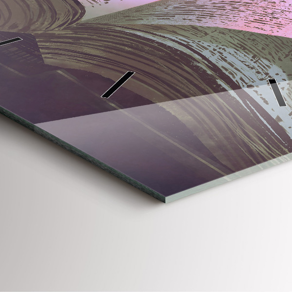 Square glass wall clock Abstraction book