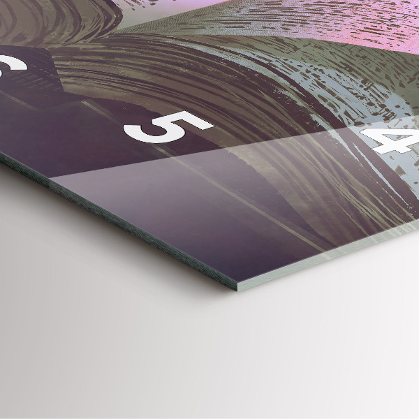 Square glass wall clock Abstraction book