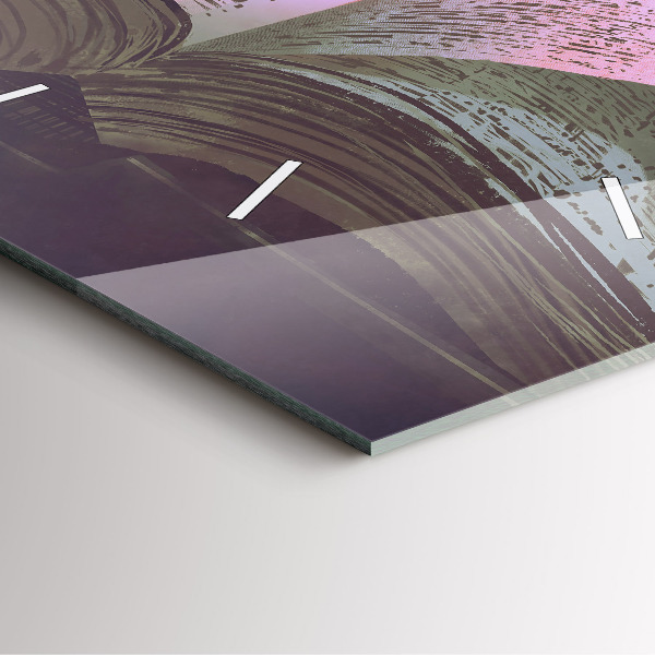 Square glass wall clock Abstraction book