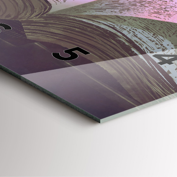 Square glass wall clock Abstraction book