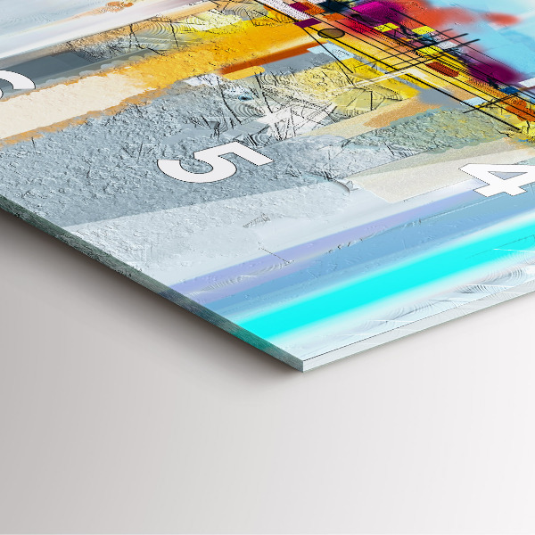 Square glass wall clock Abstract bridge