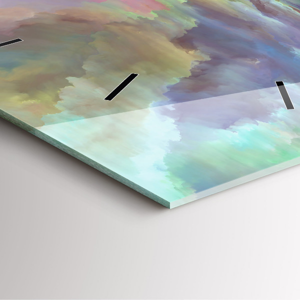 Square glass wall clock Abstract landscape