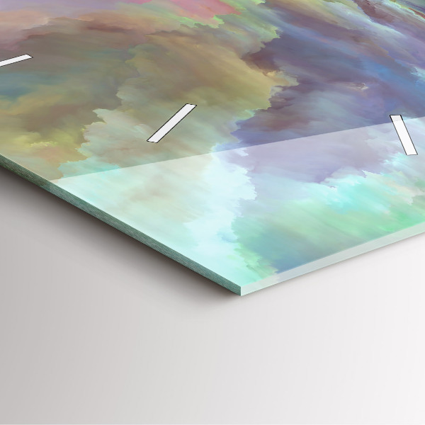 Square glass wall clock Abstract landscape